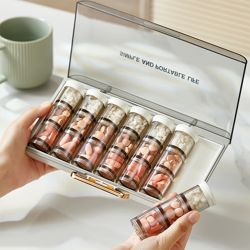 Draagbare wekelijkse pillendoos met hoge capaciteit