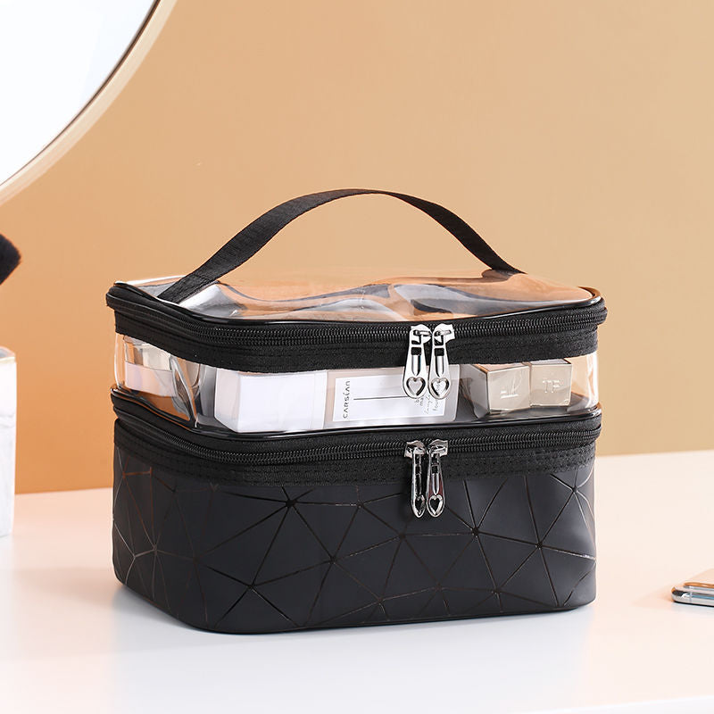 Dubbellaagse make-up tas