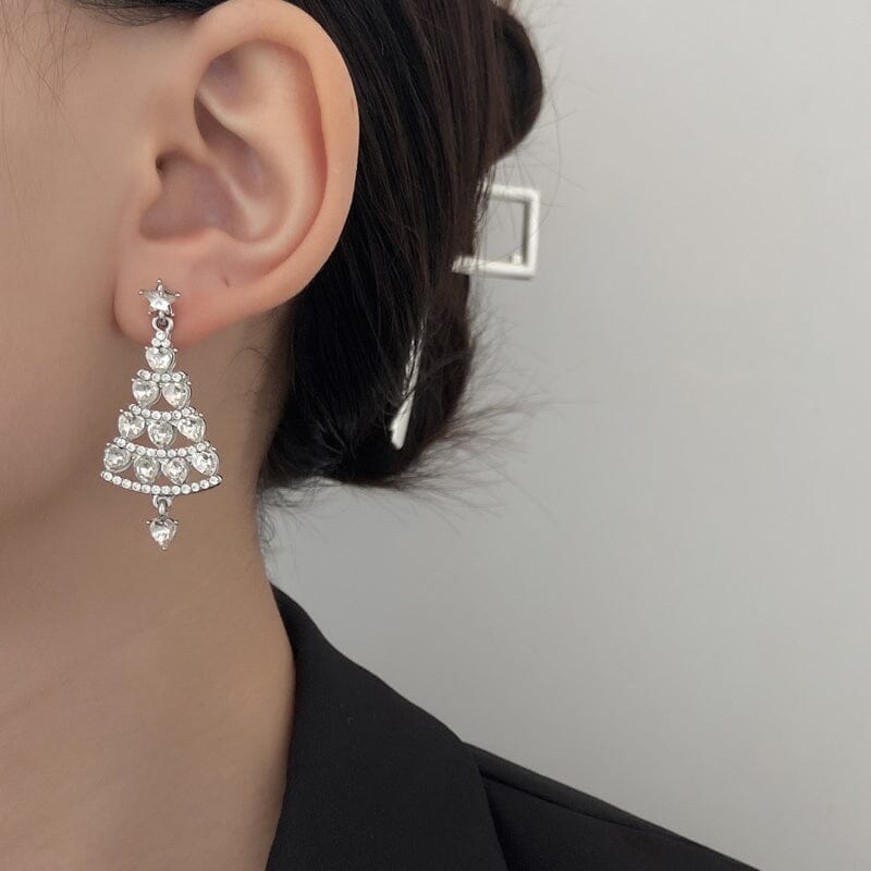 Sprankelende kerstboom oorbellen