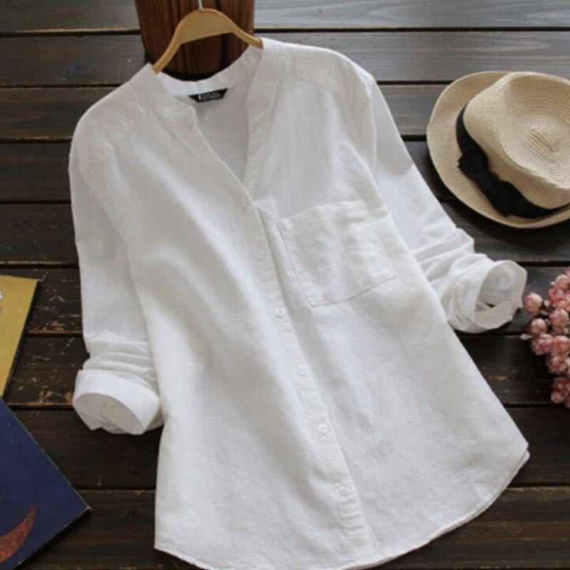 Effen kleur casual losse bloes