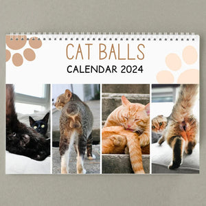 Grappige kattenballen kalender 2024