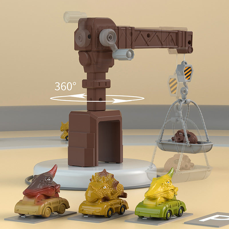 Nieuwe dinosaurus-transformerende technische vrachtwagenbaanspeelgoedset