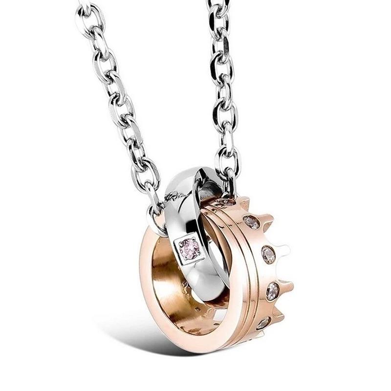 Diamanten kroon paar ketting