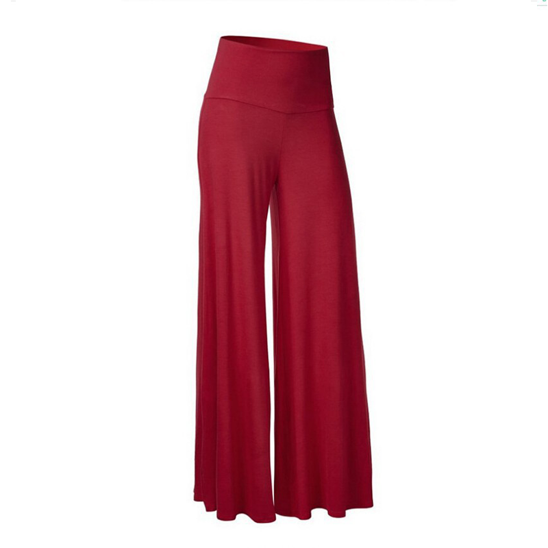 Casual gedrapeerde broek met hoge taille en wijde pijpen