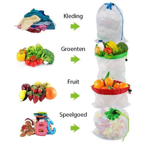 Ecologische en herbruikbare draagtas, 12 stuks