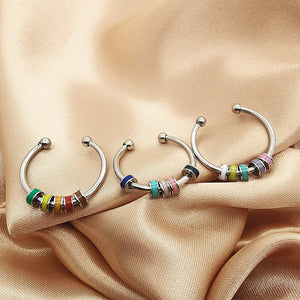 Titanium stalen emaille vingertop ring