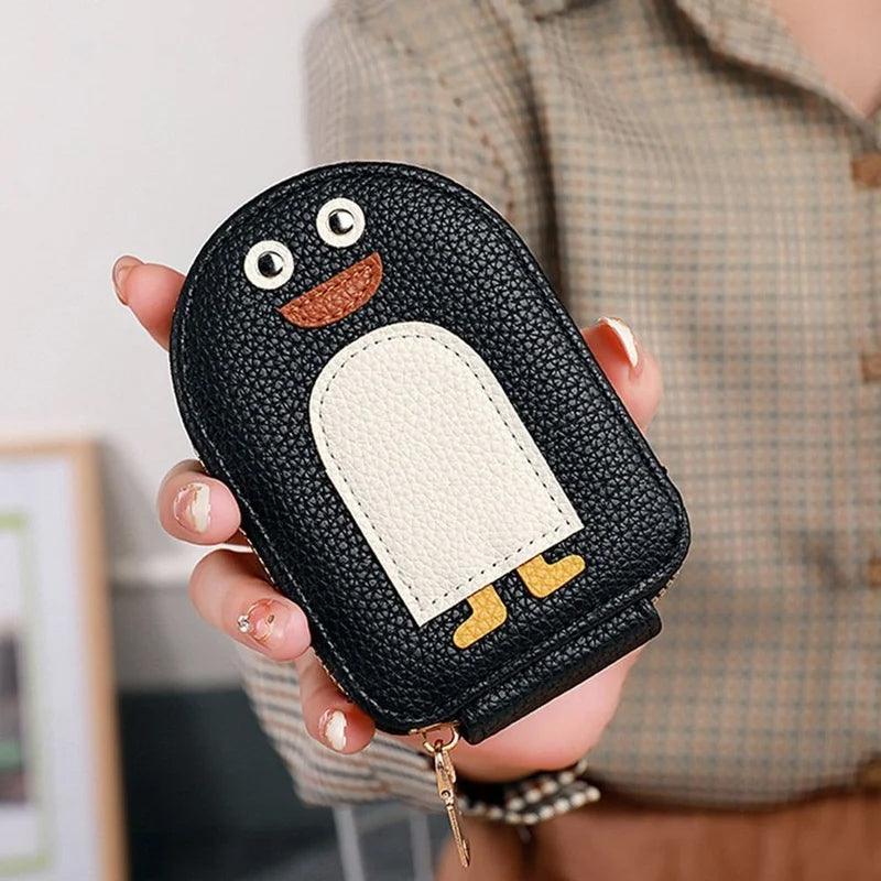 Leuke pinguïns PU-creditcardmuntportemonnee