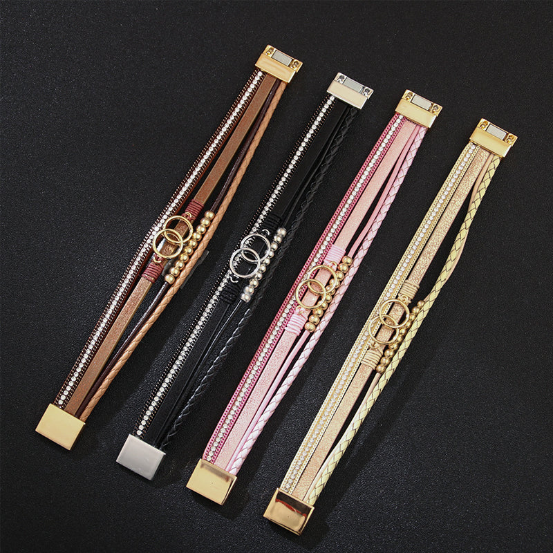 Laag lederen armband