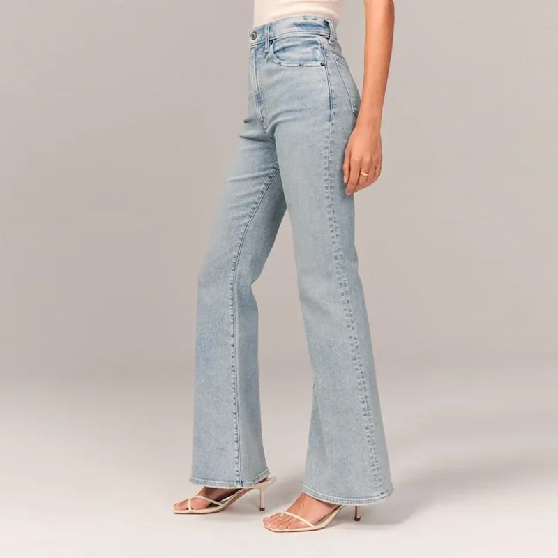 Flare jeans met hoge taille en stretch
