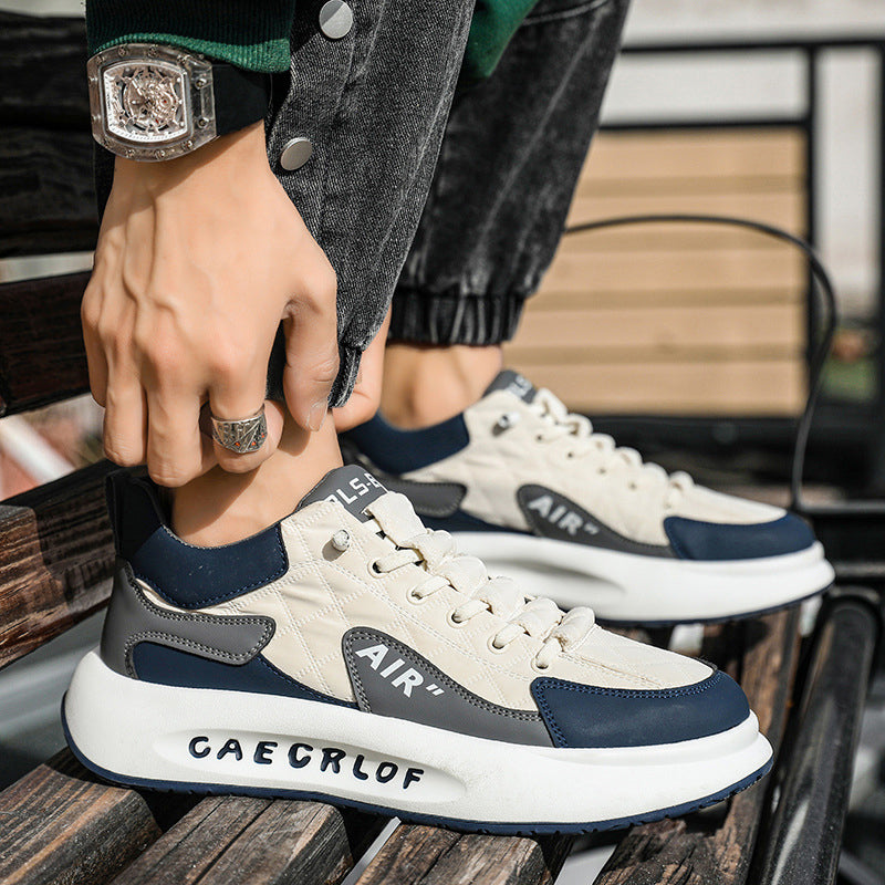 Stoffen sneakers met dikke zolen