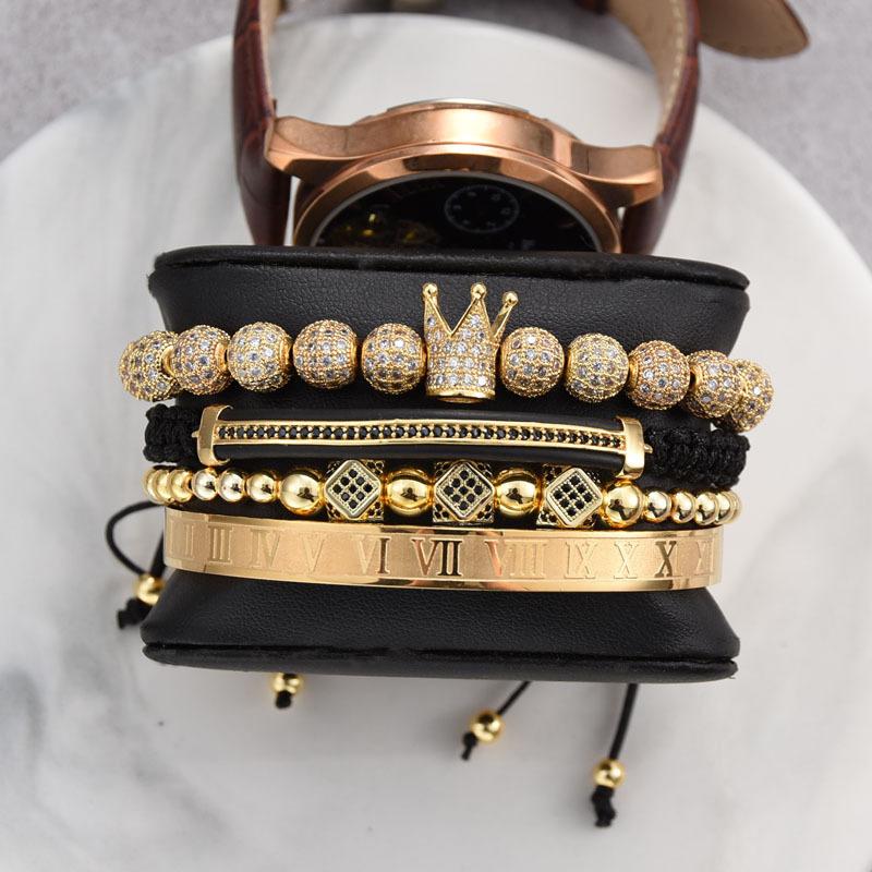 Zirkoon kroon combinatie vierdelige armbanden