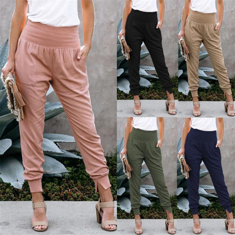 Joggingbroek met hoge taille en zakken