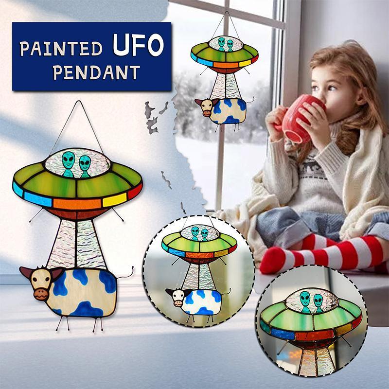 Geschilderde UFO Koe Hanger