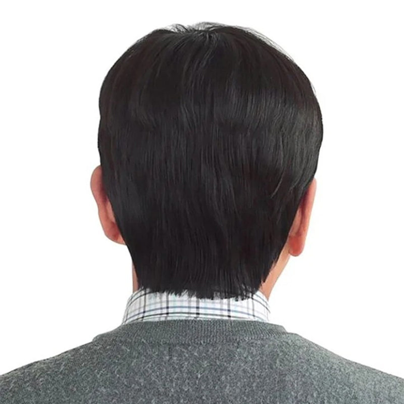 Zwarte pruik met elastisch binnennet