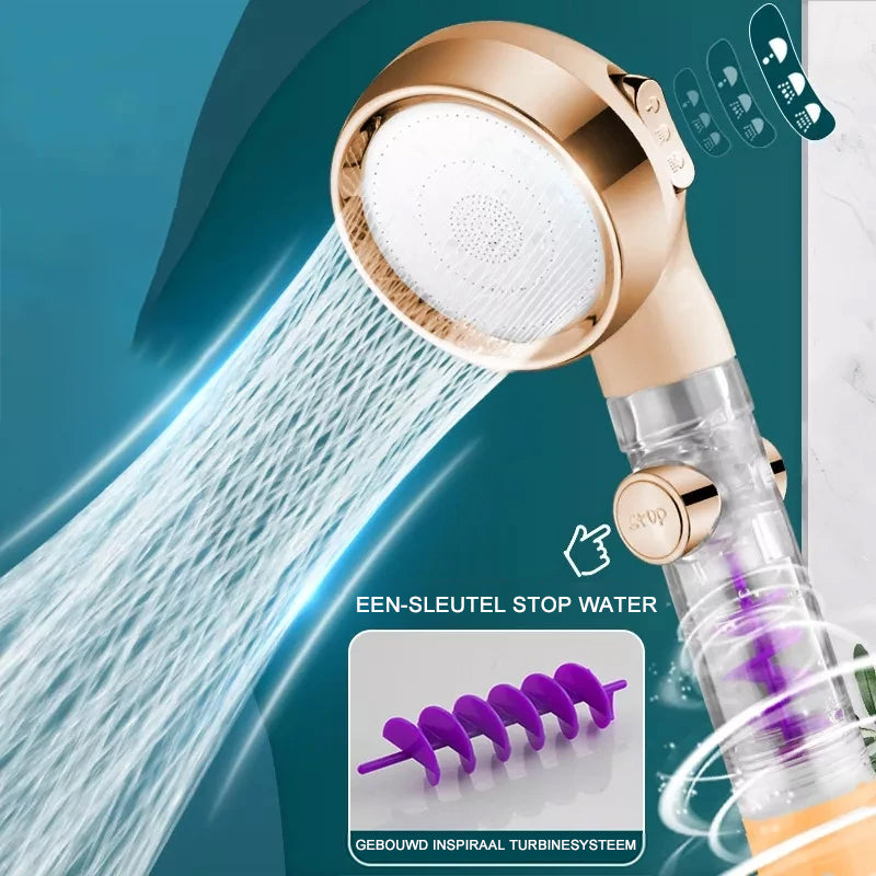 3-Modus Regelbare Hoge Druk Waterbesparende Douchekop
