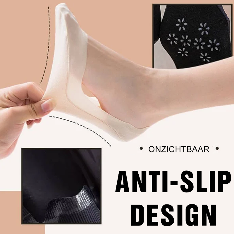 Onzichtbare antislip ijszijden sokken