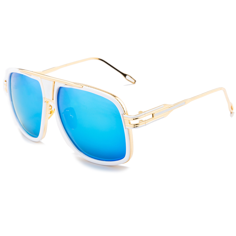 Vintage metalen zonnebril met groot montuur