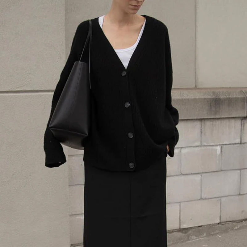 Casual Solid Color Sweaters Cardigan