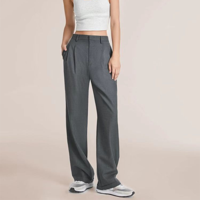 Moeiteloze getailleerde broek met wijde pijpen