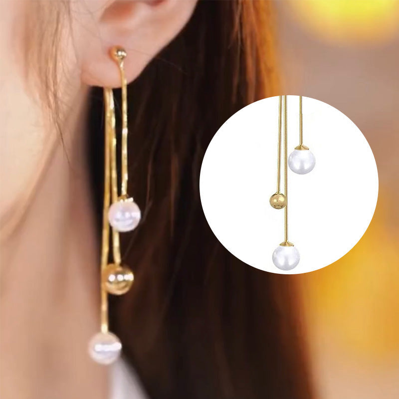 Zeemeer min kraal oorbellen met franjes