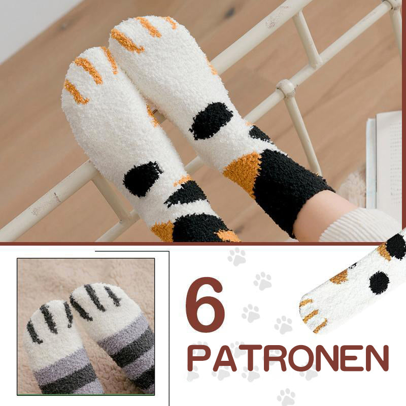 Schattige kattenklauwsokken