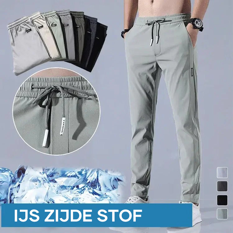 Vrijetijdsbroek van ijszijde voor heren