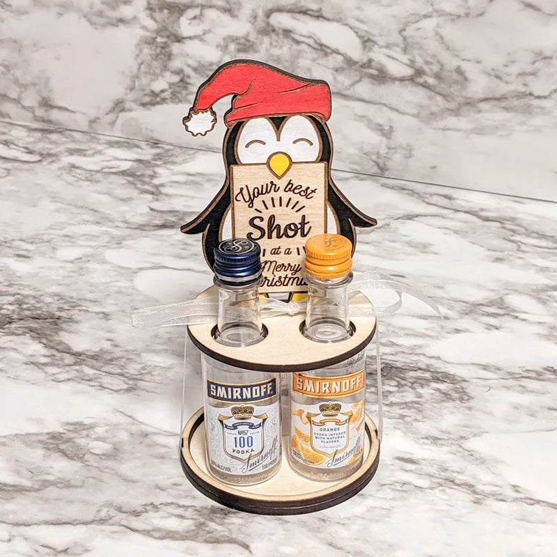 Kerst mini-wijnfleshouder