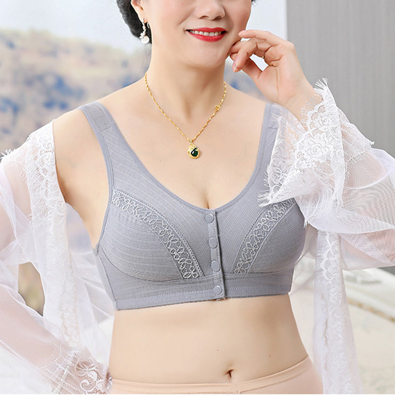 Comfortabele katoenen bh met gesp aan de voorkant
