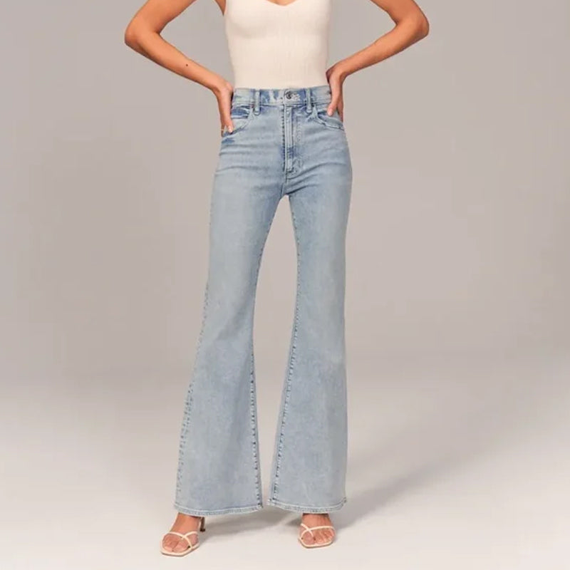 Flare jeans met hoge taille en stretch