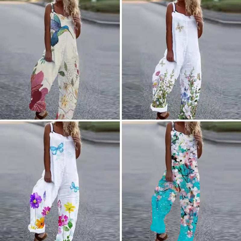 losse jumpsuit van katoen linnen