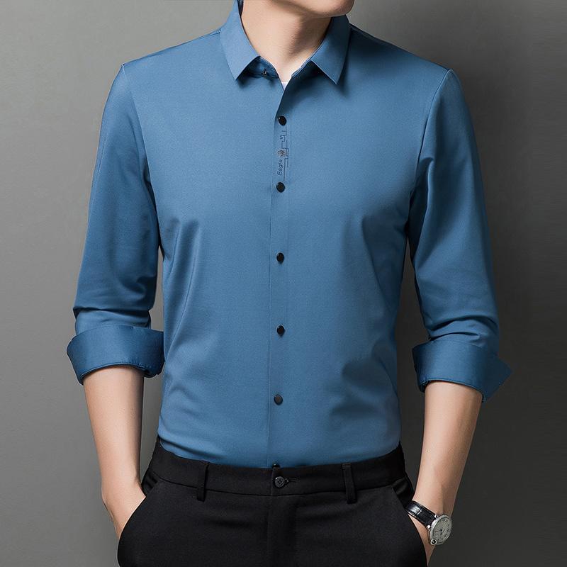 Strijkvrij en anti-rimpel overhemd met stretch