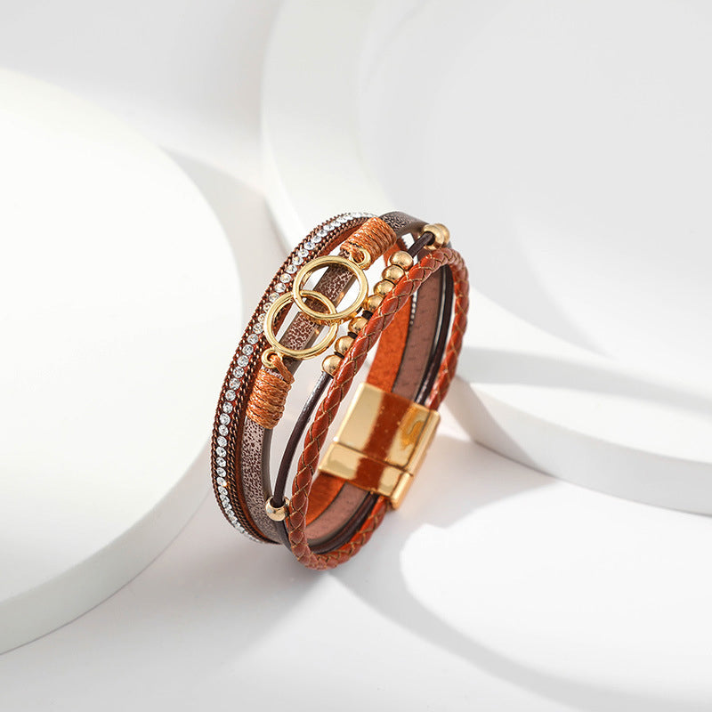 Laag lederen armband