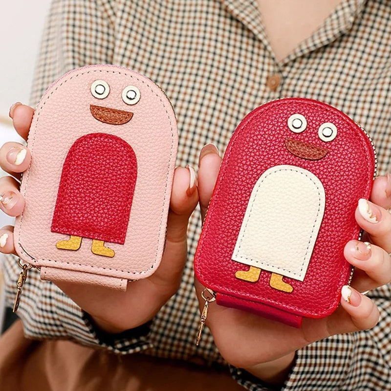 Leuke pinguïns PU-creditcardmuntportemonnee