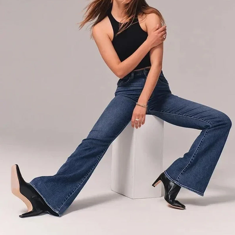 Flare jeans met hoge taille en stretch