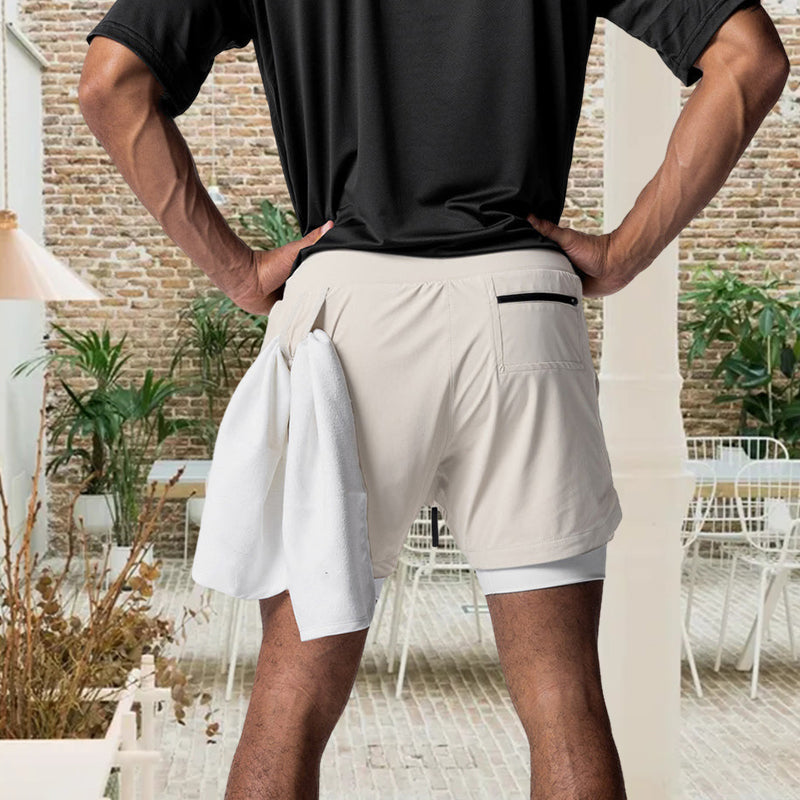 Heren 2 in 1 hardloopshort