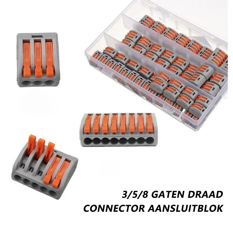 Universeel aansluitblok voor snelle bedrading