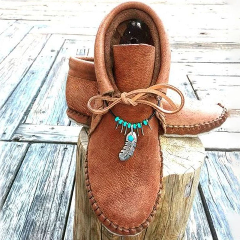 Ronde laarzen met platte hak