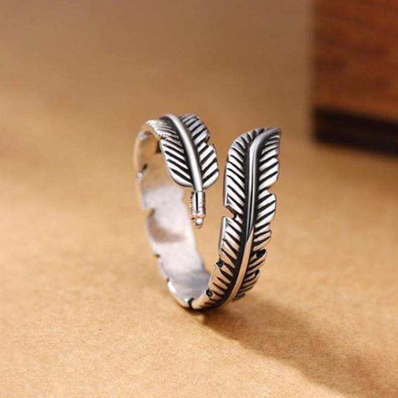 Vintage veren open ring