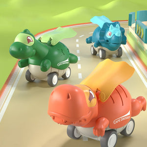 Door een pers aangedreven speelgoeddinosaurusauto