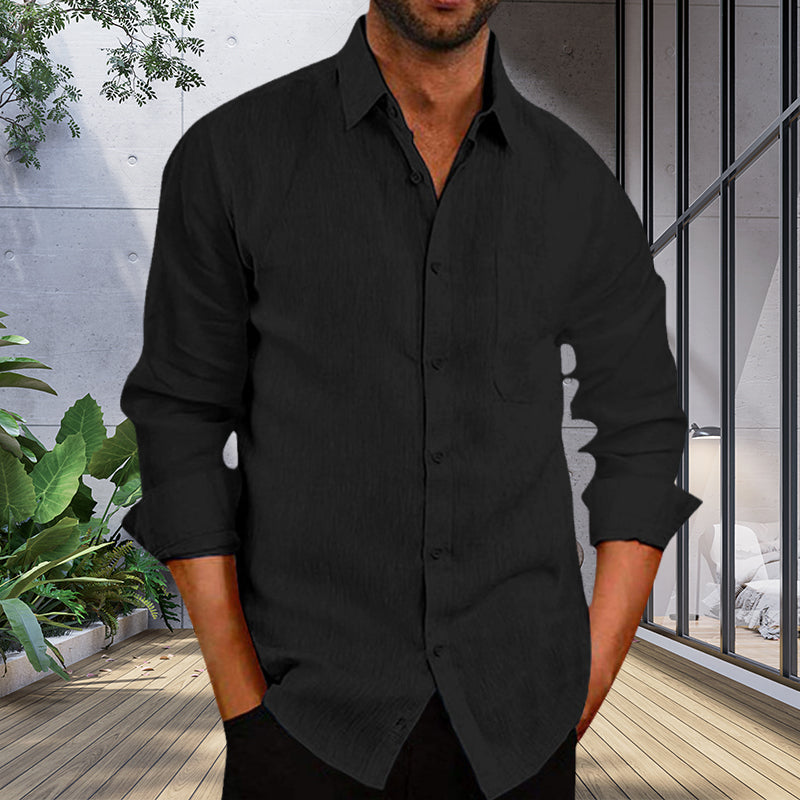 Herenhemd in effen kleur