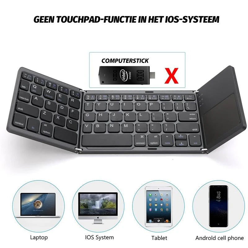 Finebay™Draadloos Bluetooth opvouwbaar toetsenbord