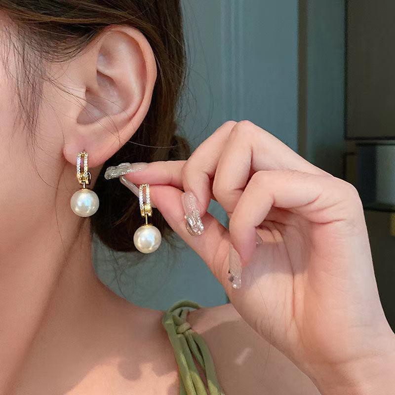 Elegante parel oorbellen