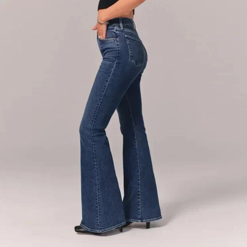 Flare jeans met hoge taille en stretch