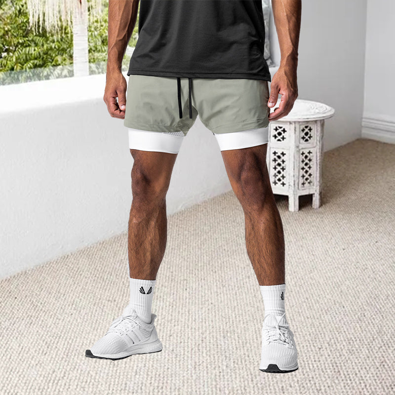 Heren 2 in 1 hardloopshort