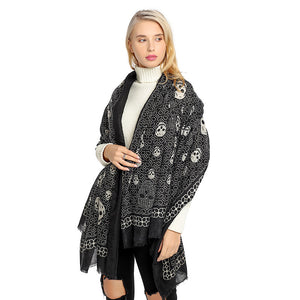 Sjaal met bedrukte schedels