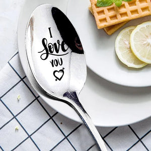 'Love You More' Gegraveerde Lepel