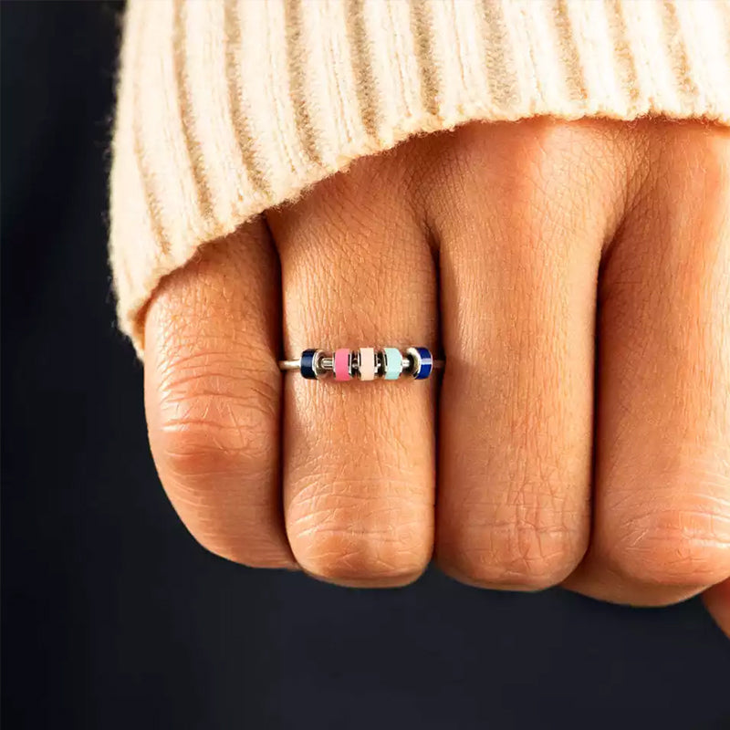 Titanium stalen emaille vingertop ring