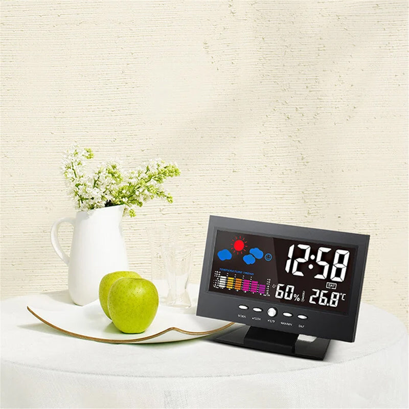 Digitale LED-temperatuur-vochtigheidsmonitor Wekker