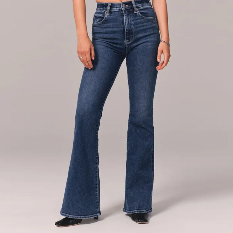 Flare jeans met hoge taille en stretch