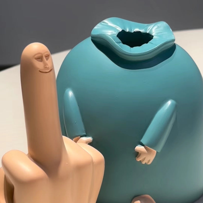 Kleine blauwe middelvingerornament